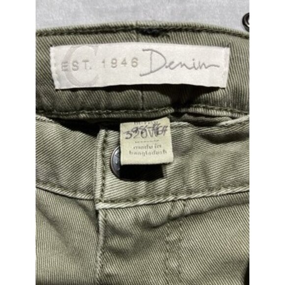 NWT Cato Denim Plus Size 20W Olive Green Belted Hi-Rise Straight Ankle Jeans - Picture 2 of 9
